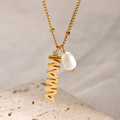 MAMA Letter Pearl Pendant
