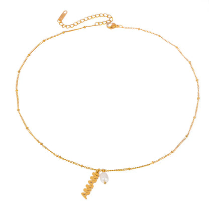 MAMA Letter Pearl Pendant